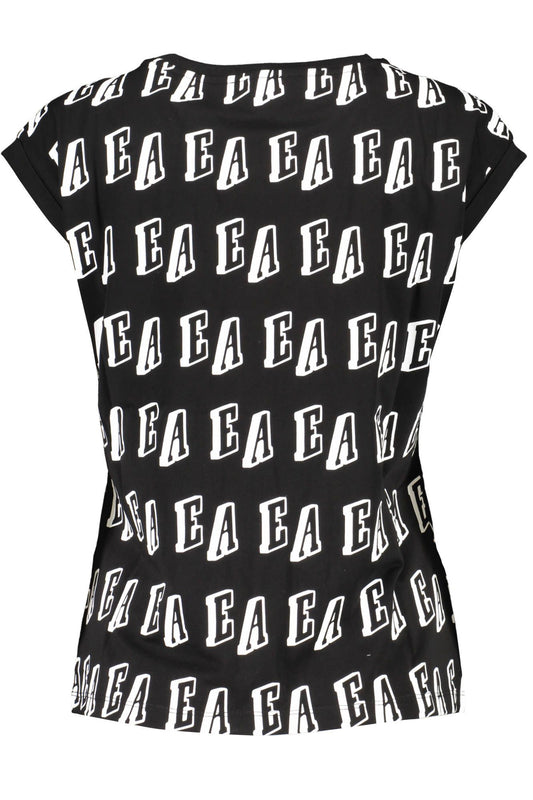 Emporio Armani Sleek Black White Logo Sleeveless Shirt