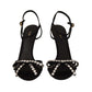 Dolce & Gabbana Black Crystals Ankle Strap Heels Sandals Shoes