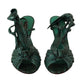 Dolce & Gabbana Emerald Exotic Leather Heels Sandals Shoes