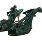 Dolce & Gabbana Emerald Exotic Leather Heels Sandals Shoes