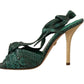 Dolce & Gabbana Emerald Exotic Leather Heels Sandals Shoes