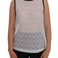 Dolce & Gabbana White Lace Floral Tank Shirt