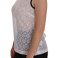 Dolce & Gabbana White Lace Floral Tank Shirt