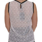 Dolce & Gabbana White Lace Floral Tank Shirt