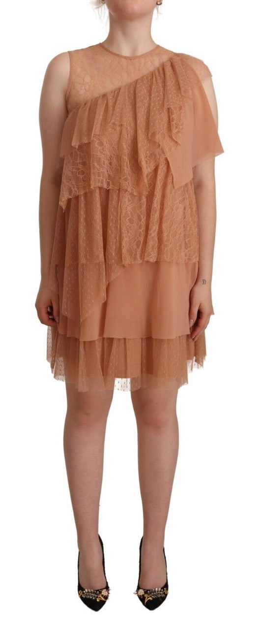 Liu Jo Pink Lace Sleeveless Mini Shift Layered Dress