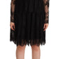 Aniye By Black Floral Lace Cotton Long Sleeves V-neck Shift Dress