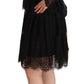 Aniye By Black Floral Lace Cotton Long Sleeves V-neck Shift Dress