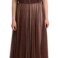 Dolce & Gabbana Metallic Bronze Maxi Dress