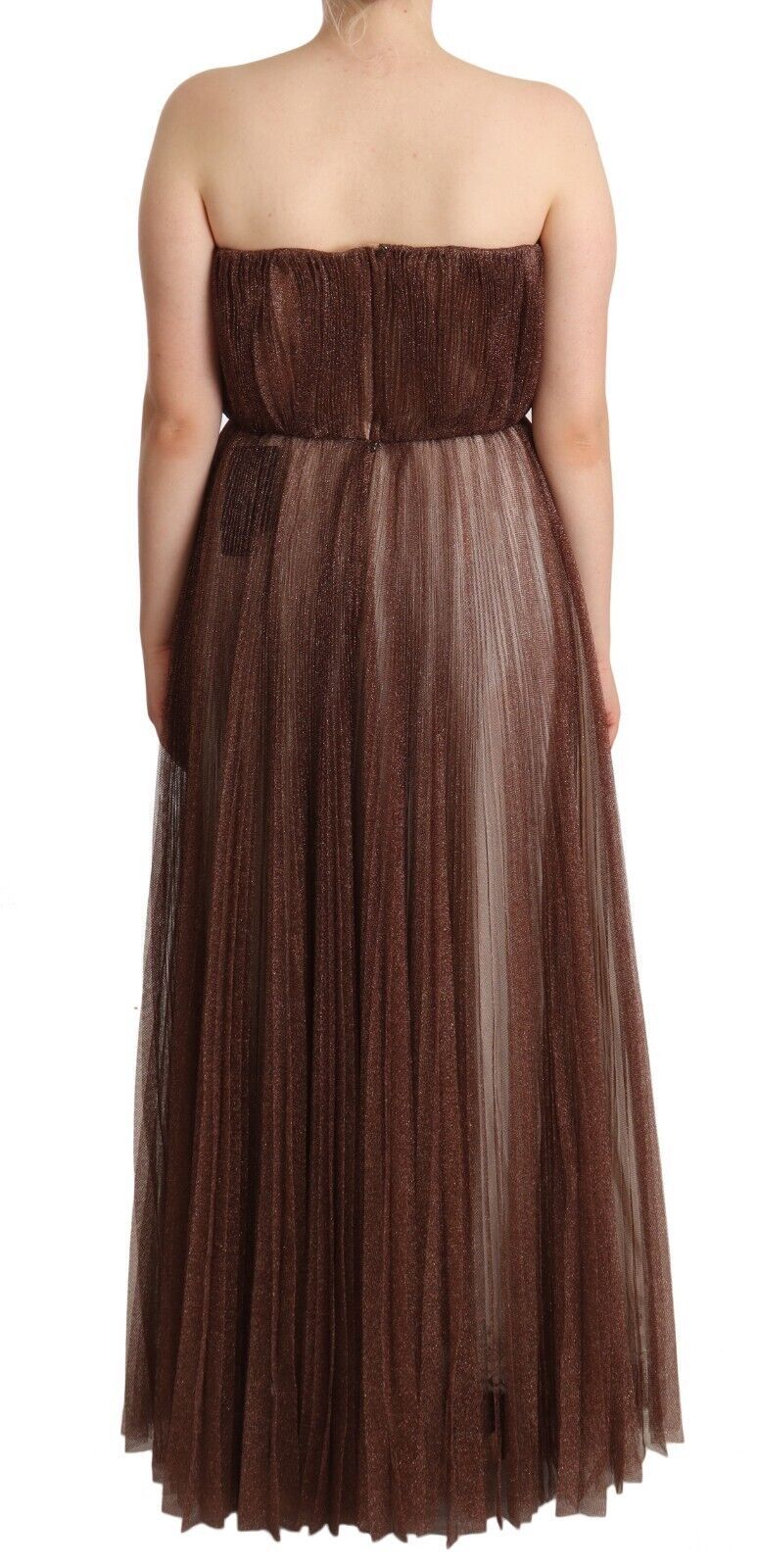 Dolce & Gabbana Metallic Bronze Maxi Dress