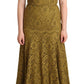 Dolce & Gabbana Nightingale Brown Floral Lace Sleeveless Maxi Dress