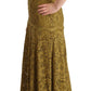 Dolce & Gabbana Nightingale Brown Floral Lace Sleeveless Maxi Dress