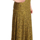 Dolce & Gabbana Nightingale Brown Floral Lace Sleeveless Maxi Dress