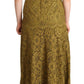 Dolce & Gabbana Nightingale Brown Floral Lace Sleeveless Maxi Dress