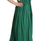 Dolce & Gabbana Green Cotton Sleeveless V-neck Dress