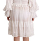 Dolce & Gabbana Elegant Off-Shoulder Ruffled Dress in White