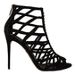 Dolce & Gabbana Black Suede Bette Cage Stiletto Heels