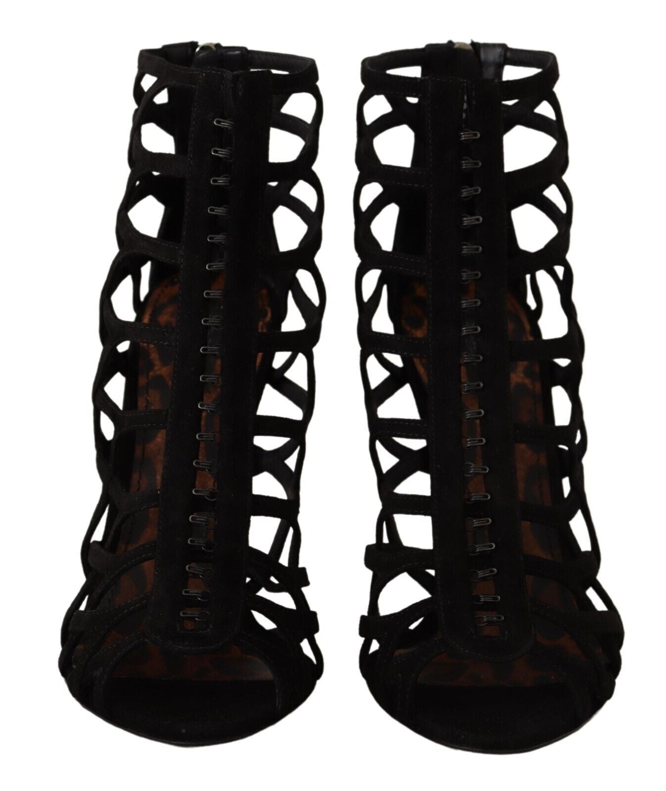 Dolce & Gabbana Black Suede Bette Cage Stiletto Heels