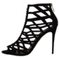 Dolce & Gabbana Black Suede Bette Cage Stiletto Heels