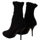 Dolce & Gabbana Black Mid Calf Stiletto Heel Boots