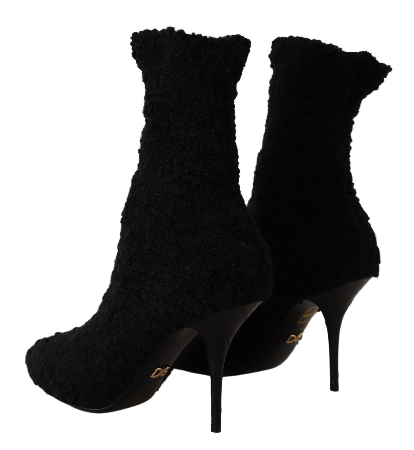 Dolce & Gabbana Black Mid Calf Stiletto Heel Boots