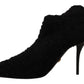 Dolce & Gabbana Black Mid Calf Stiletto Heel Boots