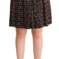 Dolce & Gabbana Brown High Waist Mini A-Line Pleated Skirt