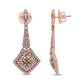 Infinite Jewels 18K Rose Gold 1 1/3 Cttw Diamond Studded Fleur De Lis Drop Earrings