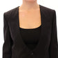 Dolce & Gabbana Black Silk Scarf Back Blazer Jacket