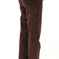 Dolce & Gabbana Brown Corduroys Straight Logo Casual Pants