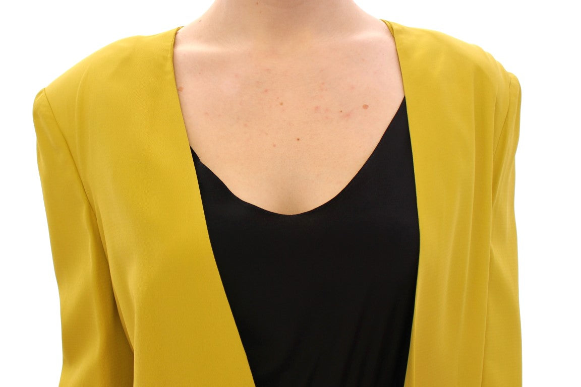 Lamberto Petri Mustard Yellow Silk Blazer Jacket