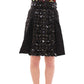 Dolce & Gabbana Black Crystal Handmade Skirt