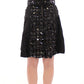 Dolce & Gabbana Black Crystal Handmade Skirt