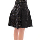 Dolce & Gabbana Black Crystal Handmade Skirt