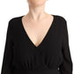 Liu Jo Black Long Sleeves V-neck Mini A-line Dress