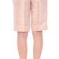 Zeyneptosum Beige Brocade Above Knee Shorts