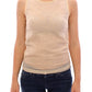 Dolce & Gabbana Beige Sleeveless Cotton Top Tank Blouse