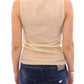 Dolce & Gabbana Beige Sleeveless Cotton Top Tank Blouse