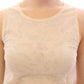 Dolce & Gabbana Beige Sleeveless Cotton Top Tank Blouse