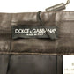 Dolce & Gabbana Brown Patchwork Leather Straight Skirt