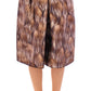 Dolce & Gabbana Brown Floral Silk Straight Full Skirt