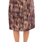 Dolce & Gabbana Brown Floral Silk Straight Full Skirt