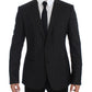 Dolce & Gabbana Gray Striped Slim Fit Wool Blazer