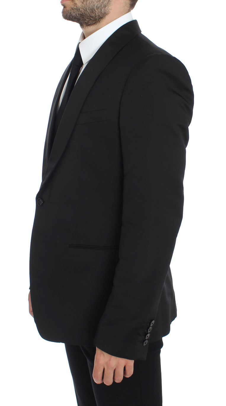 Dolce & Gabbana Black Silk Slim One Button Blazer