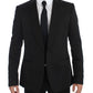 Dolce & Gabbana Black Silk Slim One Button Blazer