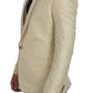 Dolce & Gabbana Beige Polka Dot Silk 2 Piece Blazer