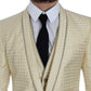 Dolce & Gabbana Beige Polka Dot Silk 2 Piece Blazer