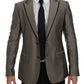 Dolce & Gabbana Brown Slim Fit Silk Two Button Blazer