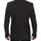 Dolce & Gabbana Gray Slim Fit Linen Blazer Jacket