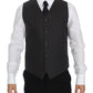 Dolce & Gabbana Gray Slim Fit Linen Blazer Jacket