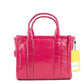 Marc Jacobs The Shiny Crinkle Mini Tote Magenta Pink Leather Crossbody Handbag